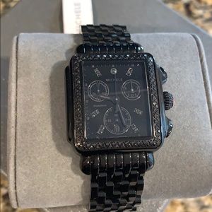 Black diamond deco Michele watch.